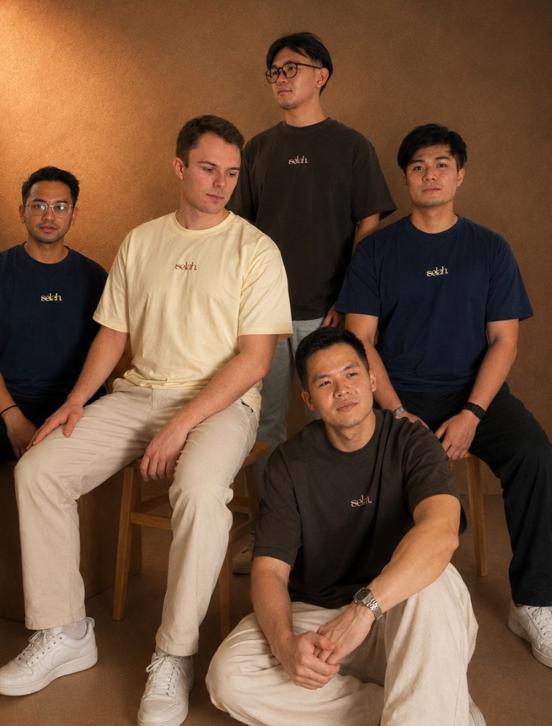 Group wearing the Selah tee collection