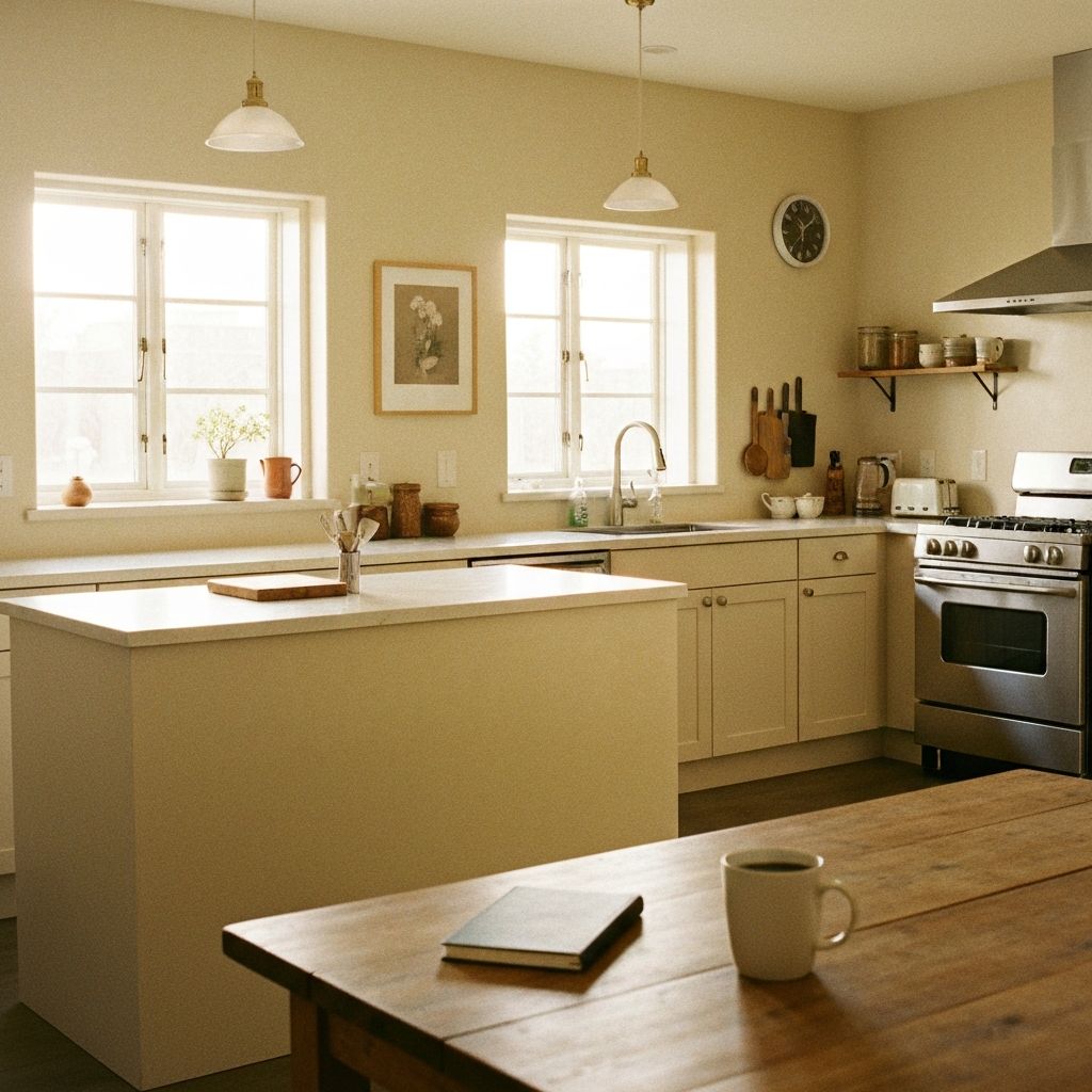 Soft morning light on a table with a journal and coffee — a quiet moment to reflect